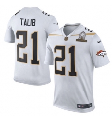 Men's Nike Denver Broncos #21 Aqib Talib Elite White Team Rice 2016 Pro Bowl NFL Jersey