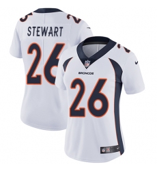 Women's Nike Denver Broncos #26 Darian Stewart White Vapor Untouchable Limited Player NFL Jersey