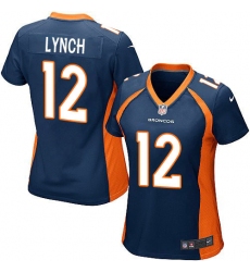 Women's Nike Denver Broncos #12 Paxton Lynch Game Navy Blue Alternate NFL Jersey