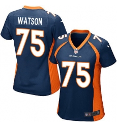 Women's Nike Denver Broncos #75 Menelik Watson Game Navy Blue Alternate NFL Jersey