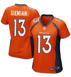 Women's Nike Denver Broncos #13 Trevor Siemian Game Orange Team Color NFL Jersey