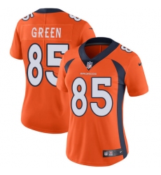Women's Nike Denver Broncos #85 Virgil Green Elite Orange Team Color NFL Jersey