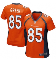 Women's Nike Denver Broncos #85 Virgil Green Game Orange Team Color NFL Jersey