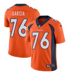 Men's Nike Denver Broncos #76 Max Garcia Orange Team Color Vapor Untouchable Limited Player NFL Jersey
