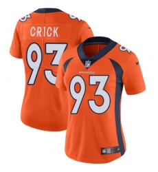 Women's Nike Denver Broncos #93 Jared Crick Elite Orange Team Color NFL Jersey