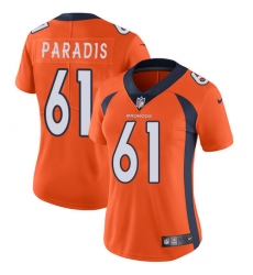 Women's Nike Denver Broncos #61 Matt Paradis Elite Orange Team Color NFL Jersey