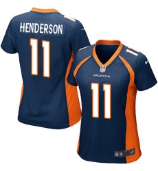 Women's Nike Denver Broncos #11 Carlos Henderson Game Navy Blue Alternate NFL Jersey