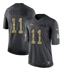 Youth Nike Denver Broncos #11 Carlos Henderson Limited Black 2016 Salute to Service NFL Jersey