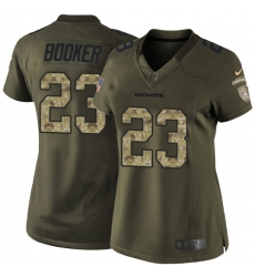 Women's Nike Denver Broncos #23 Devontae Booker Elite Green Salute to Service NFL Jersey