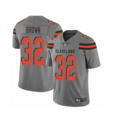 Men's Cleveland Browns #32 Jim Brown Limited Gray Inverted Legend Football Jersey