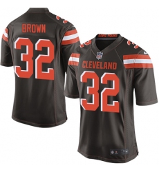 Men's Nike Cleveland Browns #32 Jim Brown Game Brown Team Color NFL Jersey