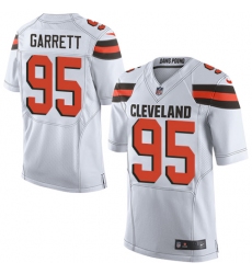 Men's Nike Cleveland Browns #95 Myles Garrett Elite White NFL Jersey