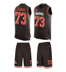 Men's Nike Cleveland Browns #73 Joe Thomas Limited Brown Tank Top Suit NFL Jersey