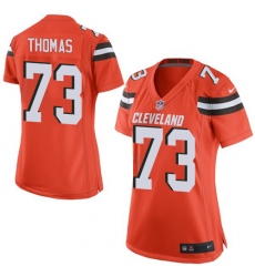 Women's Nike Cleveland Browns #73 Joe Thomas Game Orange Alternate NFL Jersey