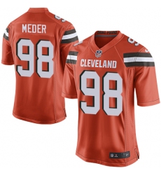 Men's Nike Cleveland Browns #98 Jamie Meder Game Orange Alternate NFL Jersey