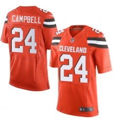 Men's Nike Cleveland Browns #24 Ibraheim Campbell Elite Orange Alternate NFL Jersey