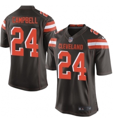 Men's Nike Cleveland Browns #24 Ibraheim Campbell Game Brown Team Color NFL Jersey