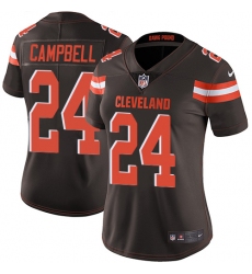 Women's Nike Cleveland Browns #24 Ibraheim Campbell Elite Brown Team Color NFL Jersey