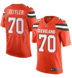 Men's Nike Cleveland Browns #70 Kevin Zeitler Elite Orange Alternate NFL Jersey