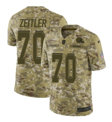 Men's Nike Cleveland Browns #70 Kevin Zeitler Limited Camo 2018 Salute to Service NFL Jersey