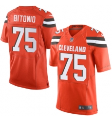 Men's Nike Cleveland Browns #75 Joel Bitonio Elite Orange Alternate NFL Jersey
