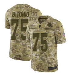 Youth Nike Cleveland Browns #75 Joel Bitonio Limited Camo 2018 Salute to Service NFL Jersey