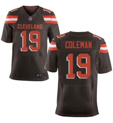 Men's Nike Cleveland Browns #19 Corey Coleman Elite Brown Team Color NFL Jersey