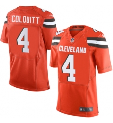 Men's Nike Cleveland Browns #4 Britton Colquitt Elite Orange Alternate NFL Jersey