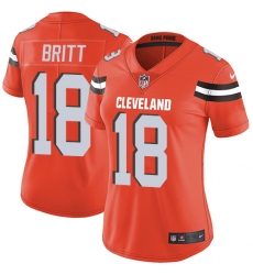 Women's Nike Cleveland Browns #18 Kenny Britt Elite Orange Alternate NFL Jersey