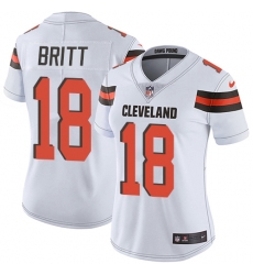 Women's Nike Cleveland Browns #18 Kenny Britt Elite White NFL Jersey