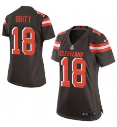 Women's Nike Cleveland Browns #18 Kenny Britt Game Brown Team Color NFL Jersey