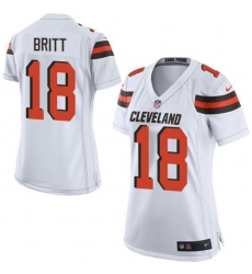 Women's Nike Cleveland Browns #18 Kenny Britt Game White NFL Jersey