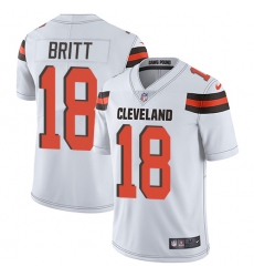 Youth Nike Cleveland Browns #18 Kenny Britt Elite White NFL Jersey