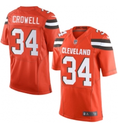 Men's Nike Cleveland Browns #34 Isaiah Crowell Elite Orange Alternate NFL Jersey