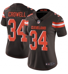 Women's Nike Cleveland Browns #34 Isaiah Crowell Elite Brown Team Color NFL Jersey