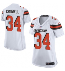 Women's Nike Cleveland Browns #34 Isaiah Crowell Game White NFL Jersey