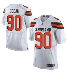 Men's Nike Cleveland Browns #90 Emmanuel Ogbah Elite White NFL Jersey