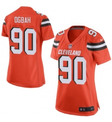 Women's Nike Cleveland Browns #90 Emmanuel Ogbah Game Orange Alternate NFL Jersey