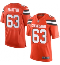 Men's Nike Cleveland Browns #63 Marcus Martin Elite Orange Alternate NFL Jersey
