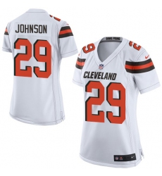 Women's Nike Cleveland Browns #29 Duke Johnson Game White NFL Jersey