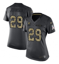Women's Nike Cleveland Browns #29 Duke Johnson Limited Black 2016 Salute to Service NFL Jersey