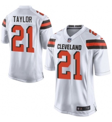 Men's Nike Cleveland Browns #21 Jamar Taylor Game White NFL Jersey