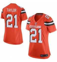 Women's Nike Cleveland Browns #21 Jamar Taylor Game Orange Alternate NFL Jersey