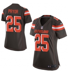 Women's Nike Cleveland Browns #25 Calvin Pryor Game Brown Team Color NFL Jersey