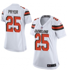 Women's Nike Cleveland Browns #25 Calvin Pryor Game White NFL Jersey