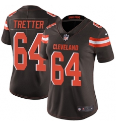 Women's Nike Cleveland Browns #64 JC Tretter Elite Brown Team Color NFL Jersey