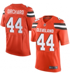 Men's Nike Cleveland Browns #44 Nate Orchard Elite Orange Alternate NFL Jersey