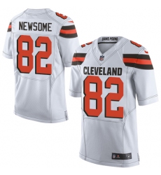 Men's Nike Cleveland Browns #82 Ozzie Newsome Elite White NFL Jersey