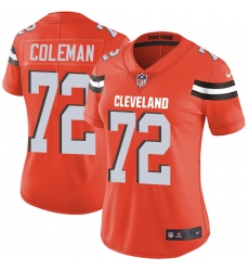 Women's Nike Cleveland Browns #72 Shon Coleman Elite Orange Alternate NFL Jersey