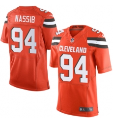 Men's Nike Cleveland Browns #94 Carl Nassib Elite Orange Alternate NFL Jersey